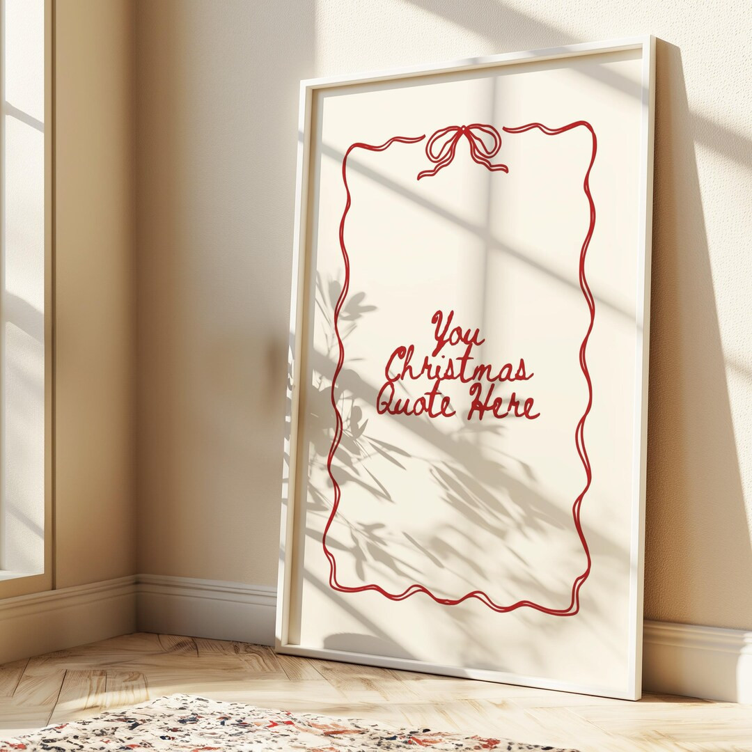 Personalized Trendy Christmas Print, Merry Christmas Winter Poster, Wall Art Cute Coquette Digita... | Etsy (US)