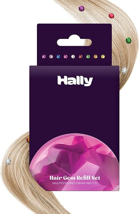 Hally Hair Gems Pen Refill Set - Includes 180 Multicolored Adhesive Gem Stickers Hair Jewels - St... | Amazon (US)