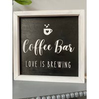 Coffee Bar Framed Wood Sign Gift For Lover Area Wall Decor New Homeowner | Etsy (US)