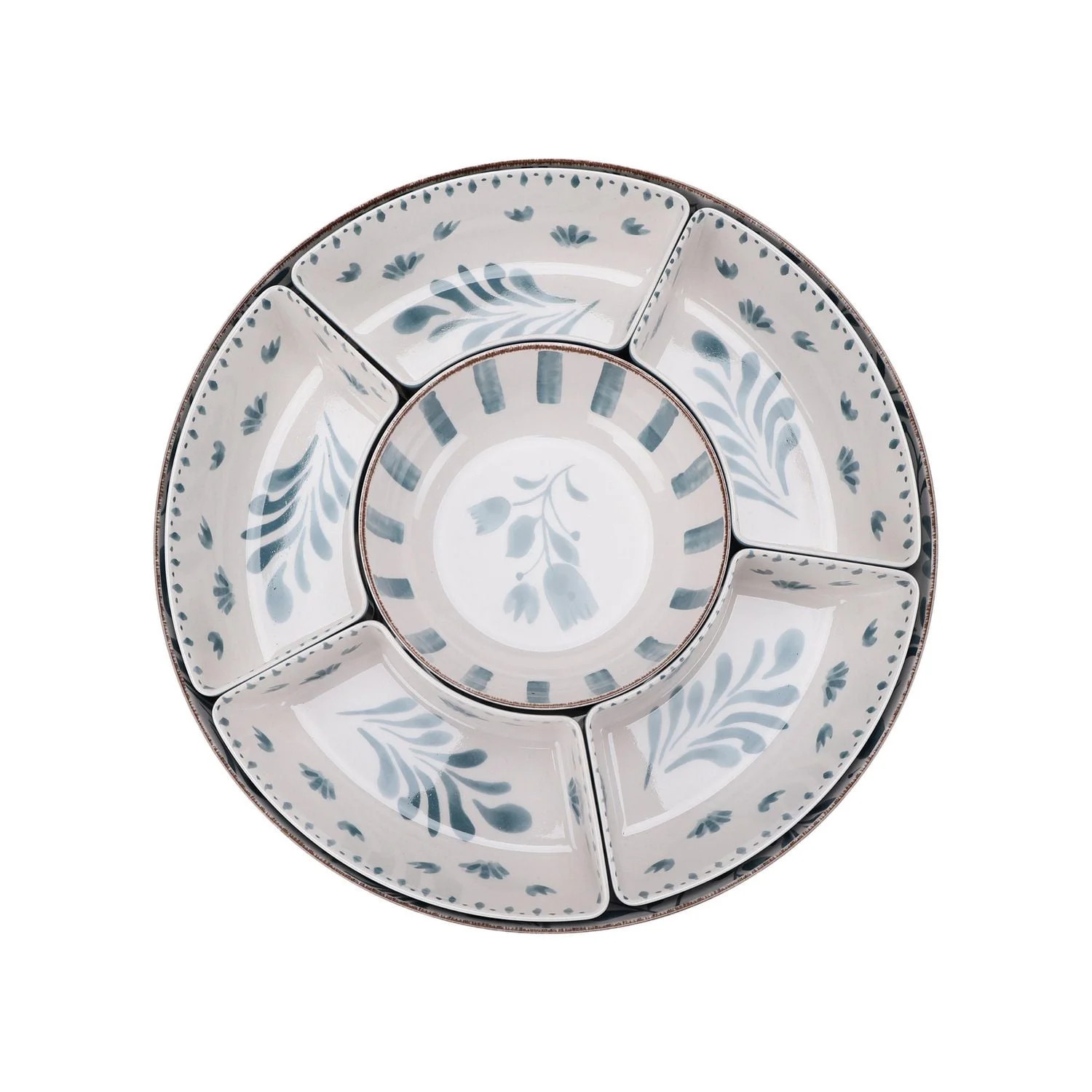 Better Homes & Gardens 15 Inch Blue Bamboo Melamine Chip and Dip 7pc, 7 pieces - Walmart.ca | Walmart (CA)