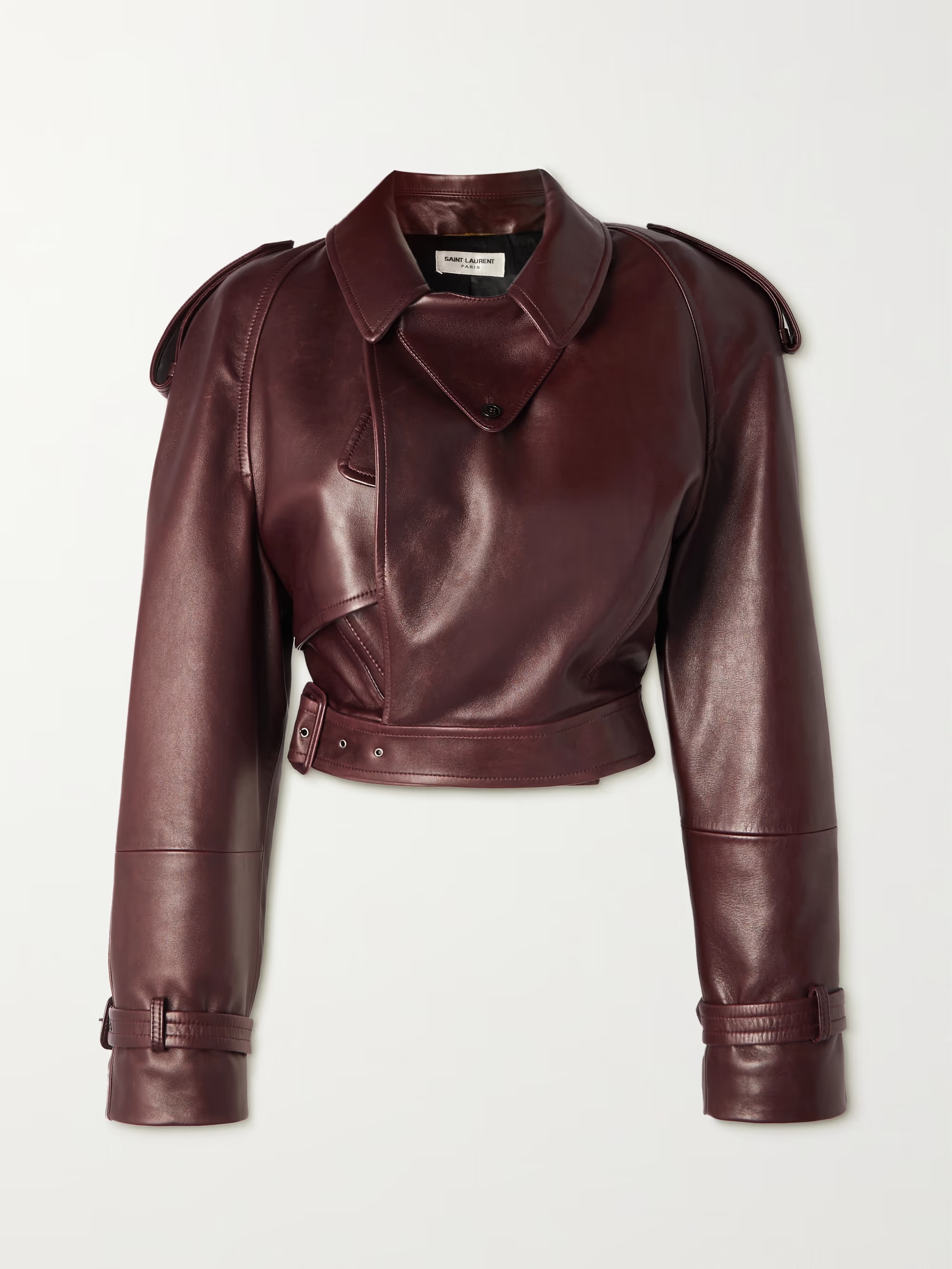 Belted cropped leather jacket | NET-A-PORTER (US)