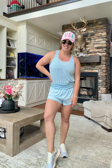 Memorial Day weekend outfit. Summer outfit. I love this onesie! So lightweight for summer! All accessories are Amazon. Everything TTS 

Petite style. Athletic mom. Mom over 30. Free people. Summer outfit. Casual outfit. 

#LTKSeasonal #LTKActive #LTKStyleTip