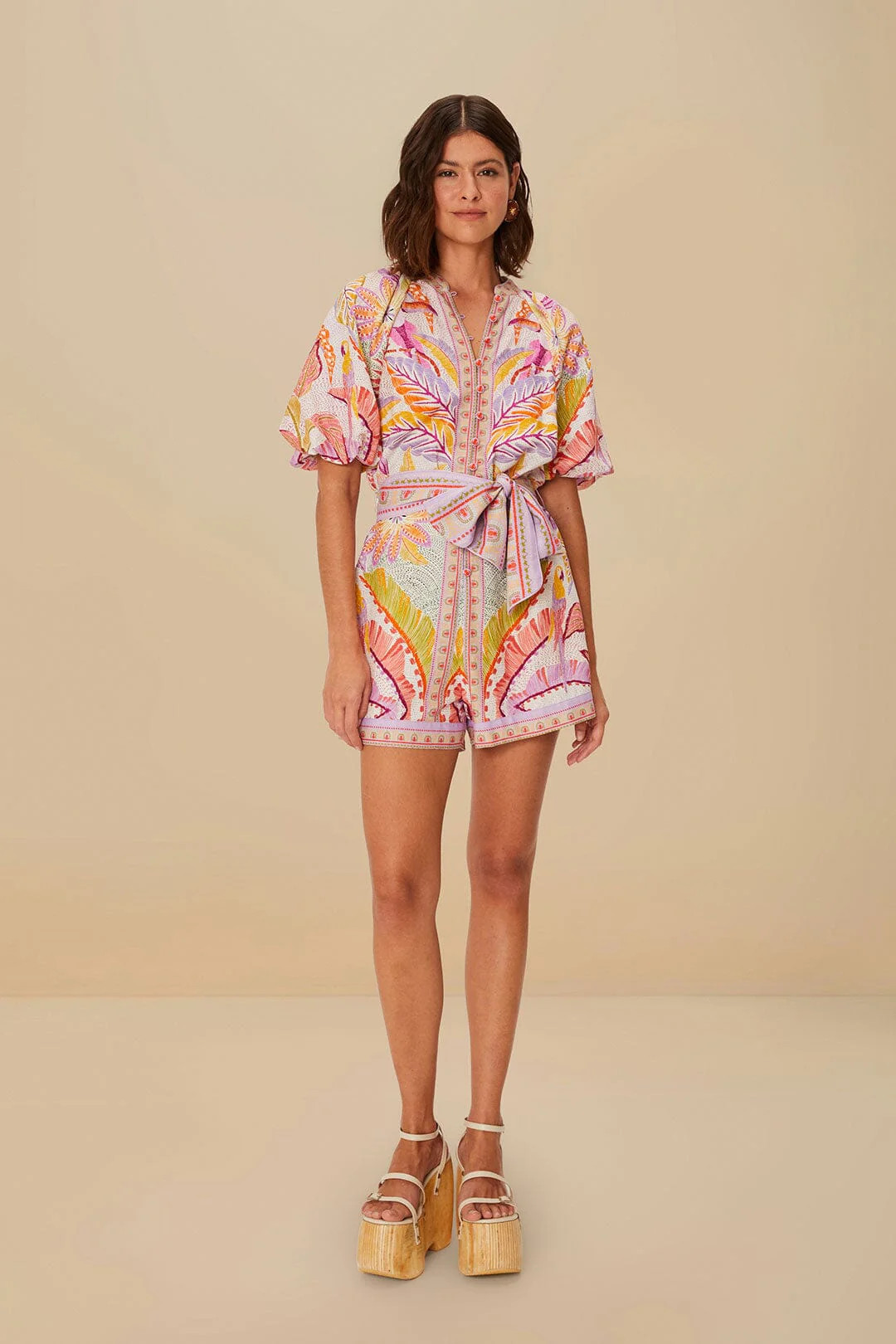 Pearl Jungle Dots Tapestry LENZING™ ECOVERO™ Euroflax™ Romper | Farm Rio EU