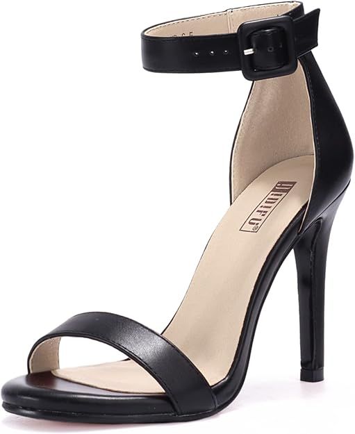 IDIFU Women's High Heels for Women Dressy Stiletto Heels Open Toe Heels Ankle Strap Heeled Sandal... | Amazon (US)