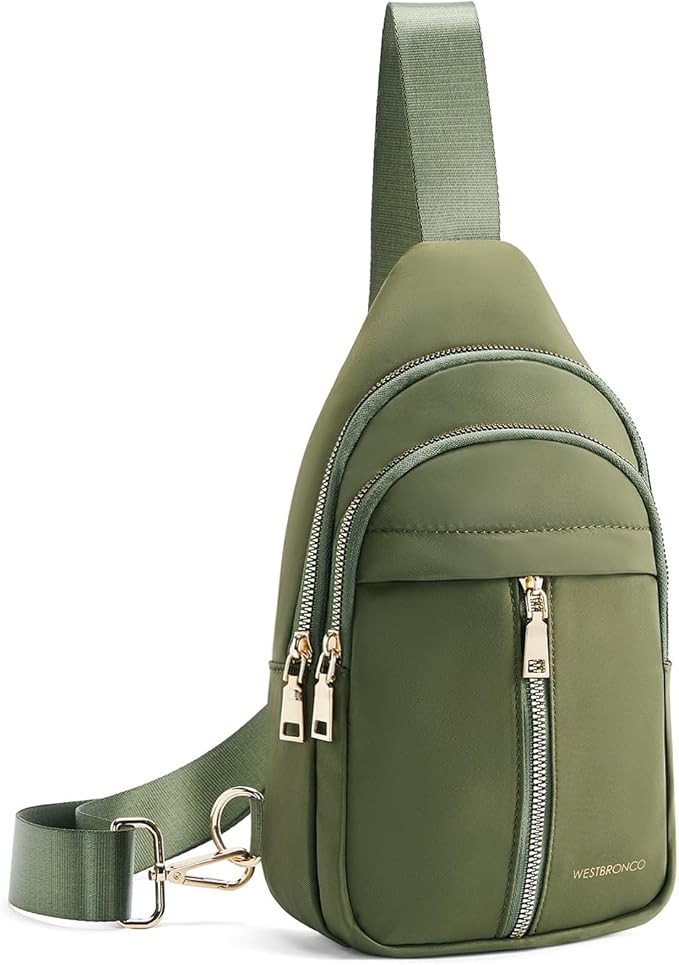 WESTBRONCO Sling Bag for Women Small Nylon Fanny Pack Lightweight Large-capacity Crossbody Bags | Amazon (US)