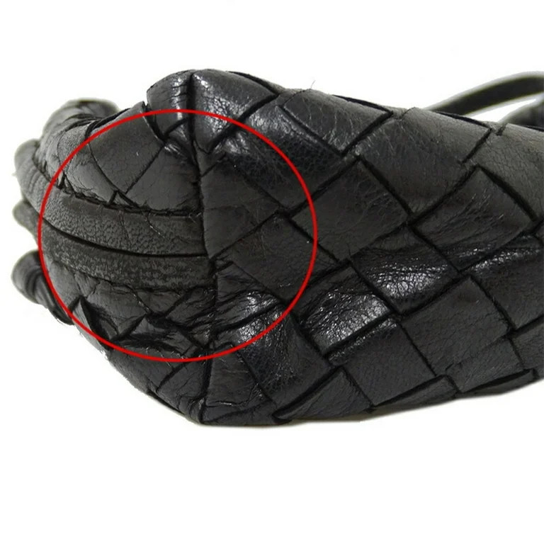 Pre-Owned Bottega Veneta Women's Shoulder Bag Intrecciato Leather Black (Fair) | Walmart (US)