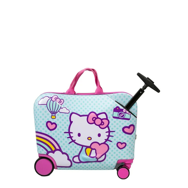 Kid's Sanrio Hello Kitty Character Ride On Scooter Hardside Luggage for Boys and Girls -Mint | Walmart (US)