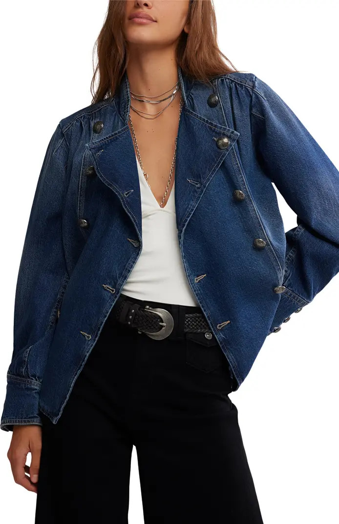 Free People Imogene Double Breasted Denim Jacket | Nordstrom | Nordstrom
