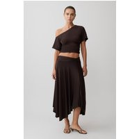 Luu Slinky Midi Skirt / Dark Chocolate | MESHKI | M | MESHKI US