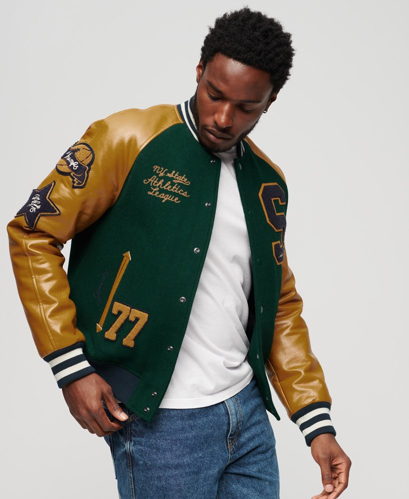 College Varsity Patched Bomber Jacket | Superdry (UK)