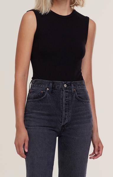 Sutton V Back Bodysuit in Black | AGOLDE