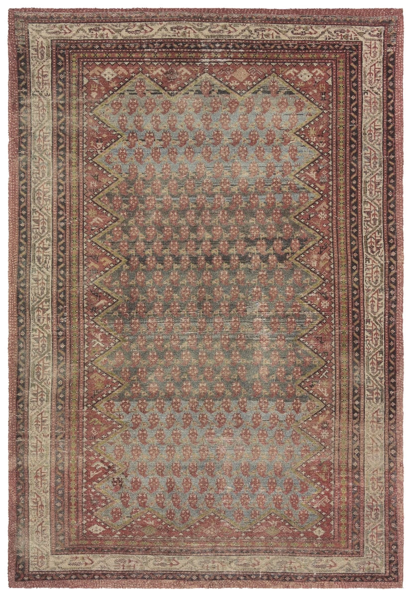 Amata Stellina Red/Blue (AMT-02) Hand-Tufted Printed Area Rug | Rugs Direct