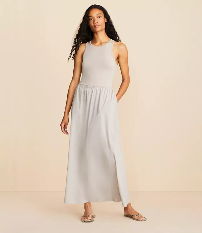 Lou & Grey Wanderweave Cutout Midi Dress | LOFT
