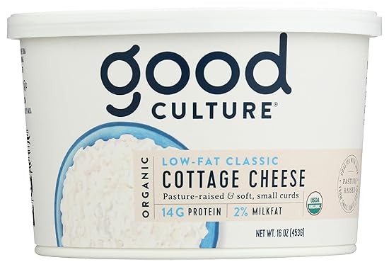 Good Culture Cottage Cheese Organic 2% Low-Fat Classic, 16 Ounce | Amazon (US)