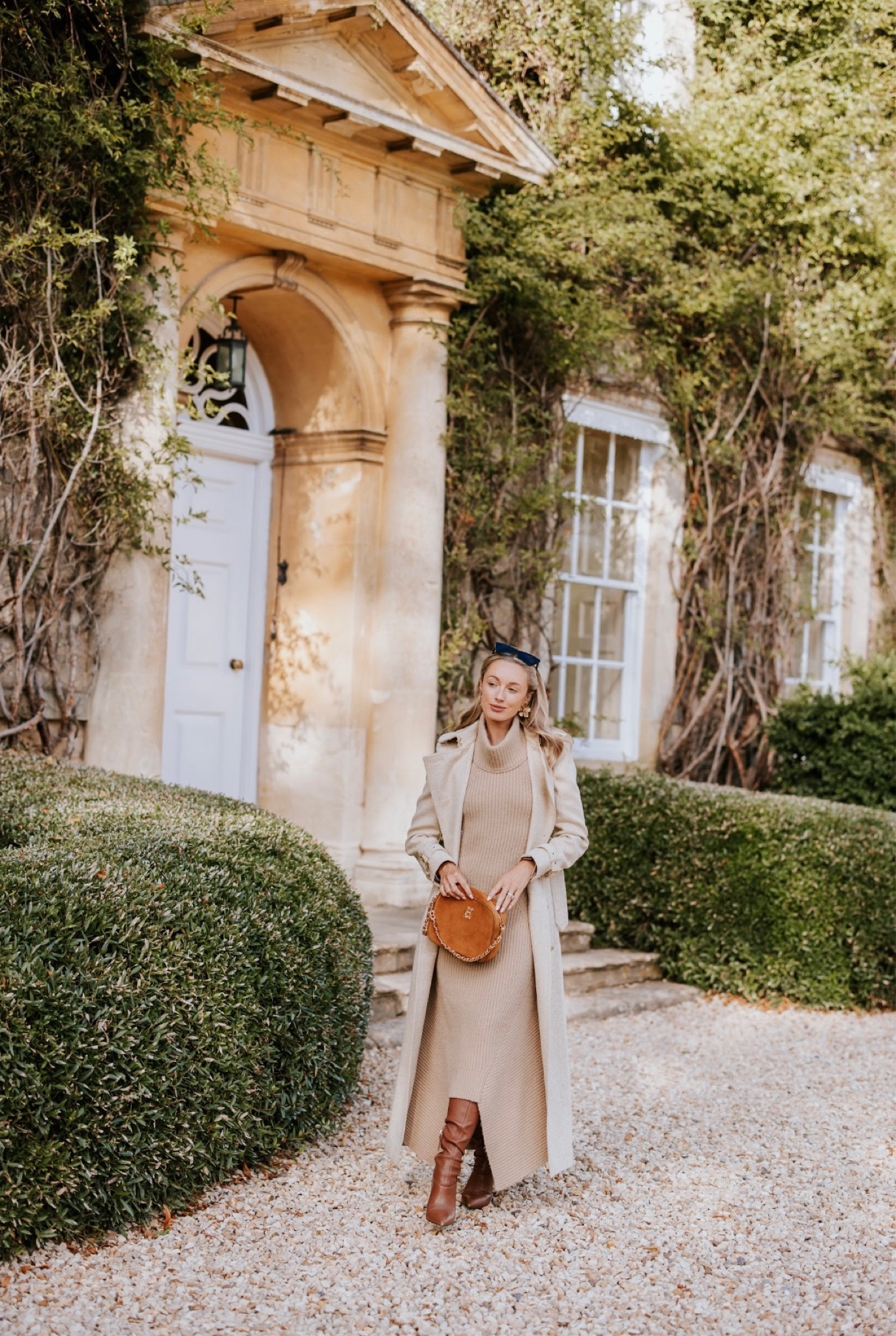 Winter Style, Traditional Style, Outfit Inspiration, Cream Wool Coat, Jumper Dress, Cross body bag, Leather Knee High Boots 

#LTKSeasonal #LTKstyletip #LTKeurope