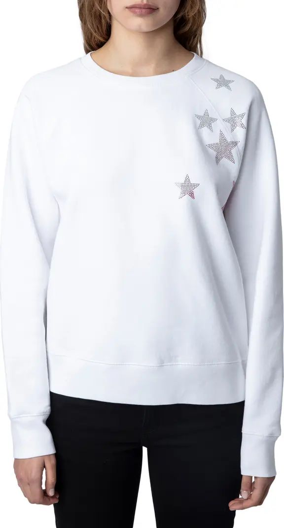 Embellished Star Cotton Sweatshirt | Nordstrom