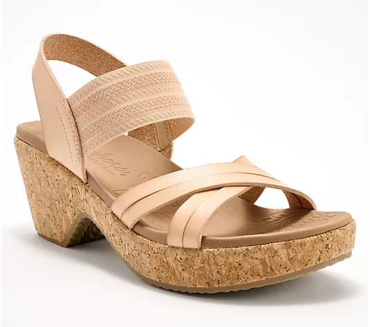 Make Your Selection: Skechers Cali Brystol Vegan Slingback Wedge Sandals - Night Skies | QVC