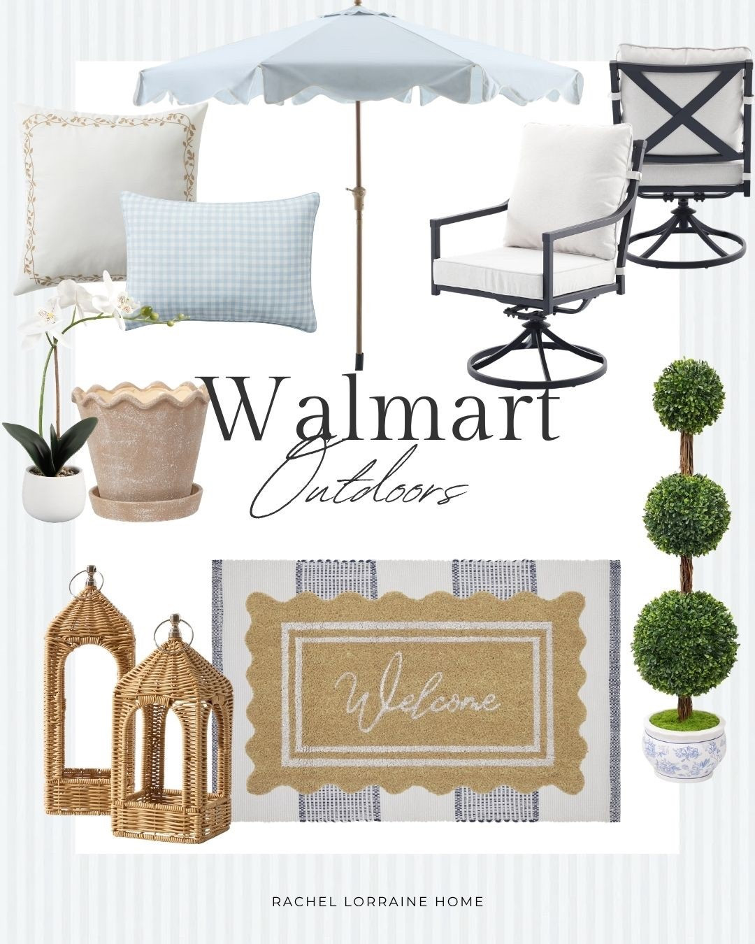 Affordable Walmart outdoor finds that feel like Serena and Lily

I’m really drawn to this soft blue and rattan mix right now. It has that easy, coastal feel but still looks classic and pulled together. The lanterns, metal chairs, and outdoor pillows are simple pieces that can make a space feel thoughtful.

#LTKSeasonal #LTKHome