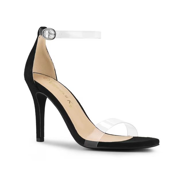 Allegra K Women's Sandals Stiletto Heels Clear Ankle Strap Sandals | Walmart (US)