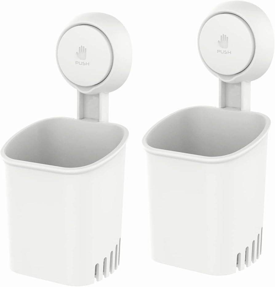 LEVERLOC Powerful Suction Toothbrush Holder, Removable Drill-Free Wall Shower Holder for Toothbru... | Amazon (US)