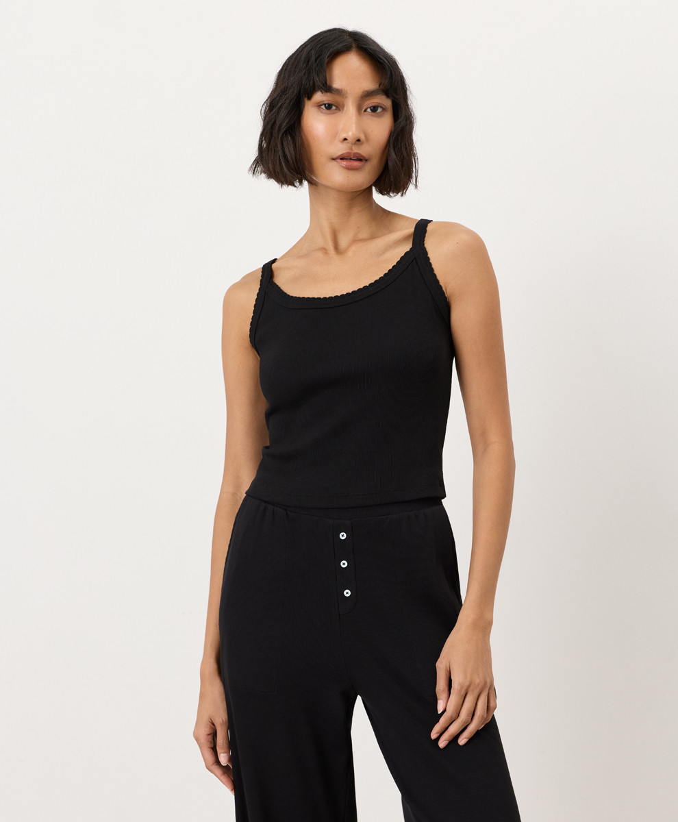 Women's Black Dream Rib Cami 2XL | Pact Apparel