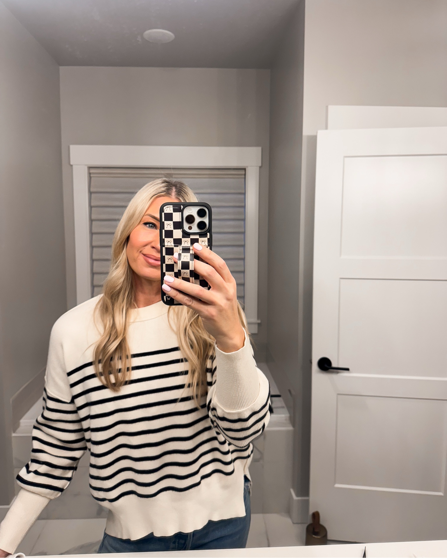 Striped sweater perfect alone or layered with a jacket 
Tts 

#LTKSeasonal #LTKFindsUnder50 #LTKStyleTip