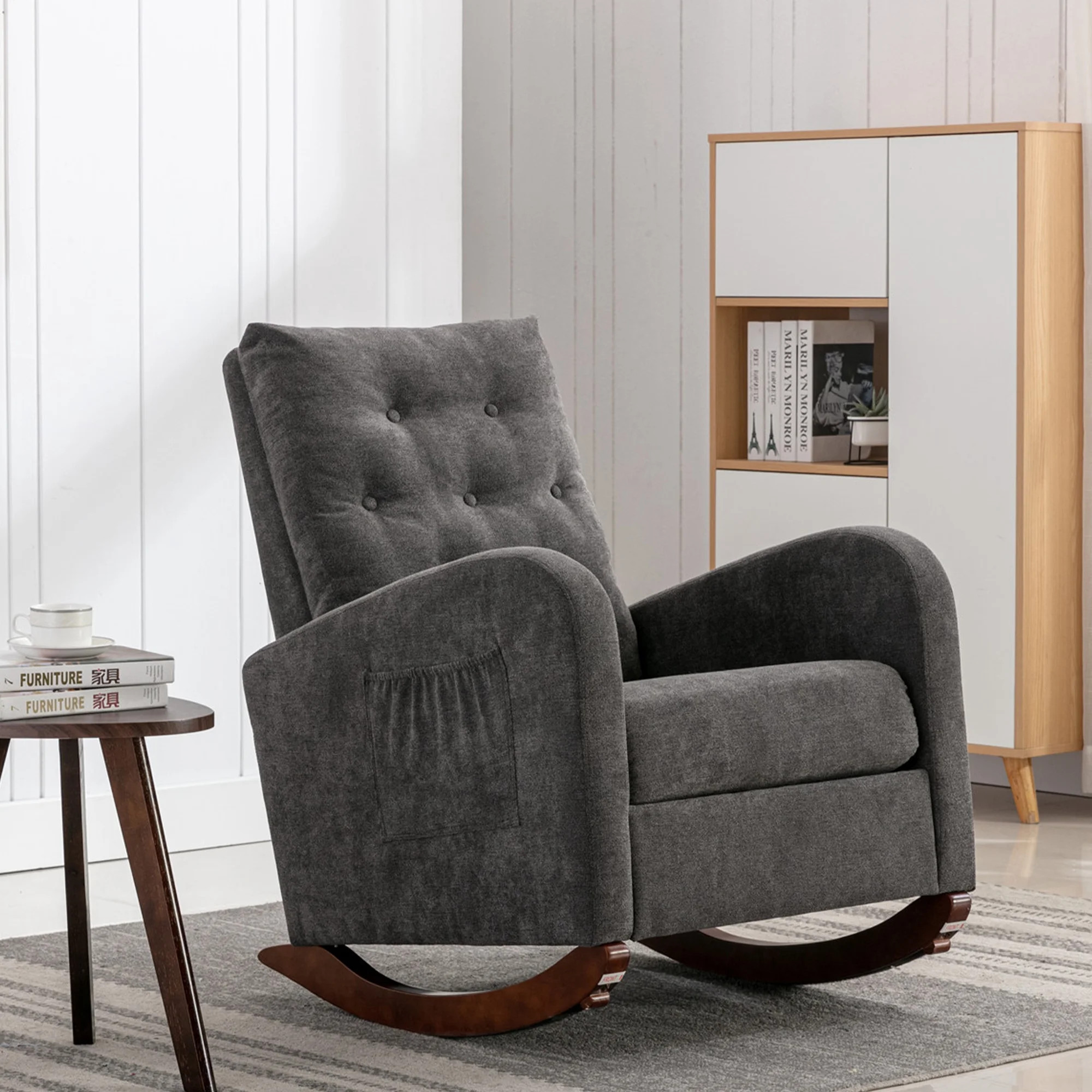 KINFFICT Rocking Chair Nursery, Upholstered Nursery Rocking Chairs, Nursery Glider Rocker, Comfy ... | Walmart (US)