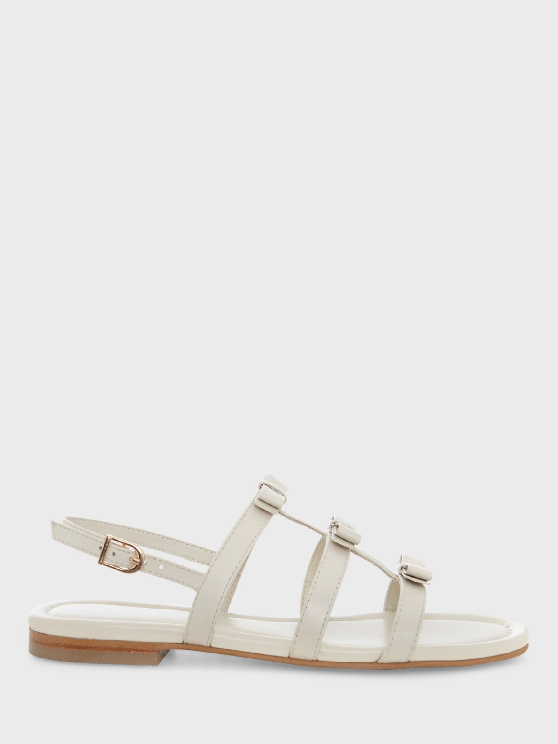 HobbsHolly Leather Bow Detail Strappy Sandals, White | John Lewis (UK)