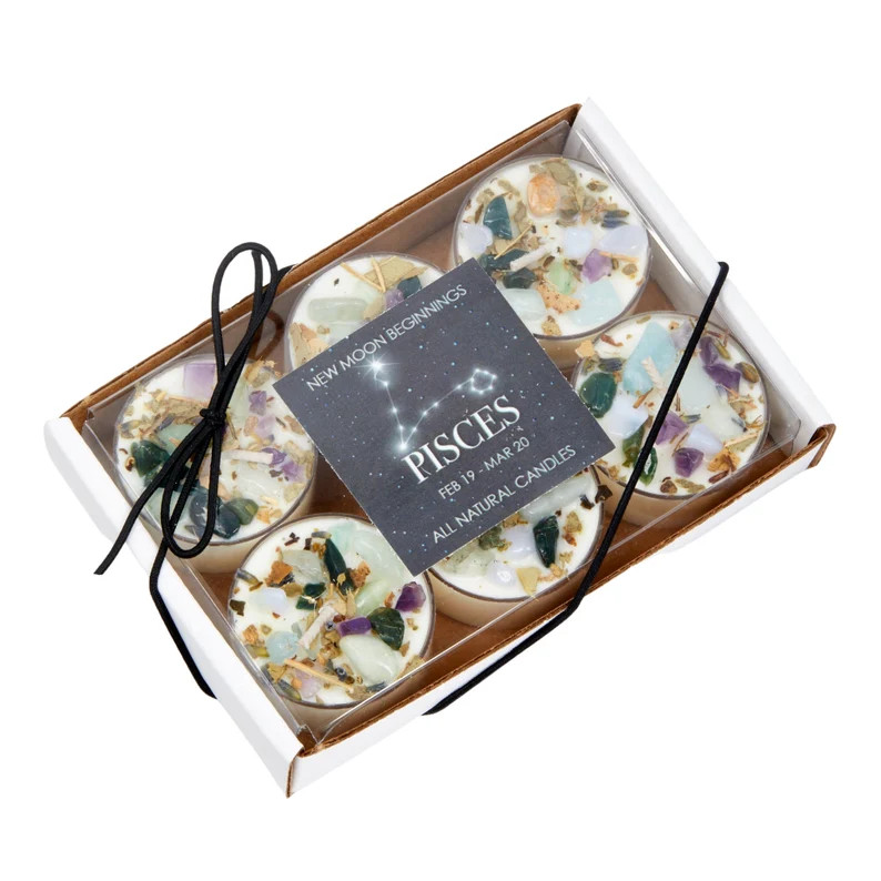 Pisces Candles - Zodiac Candle Pisces Ritual Candle - Crystal and Herb Candles - Intention Candle... | Etsy (US)