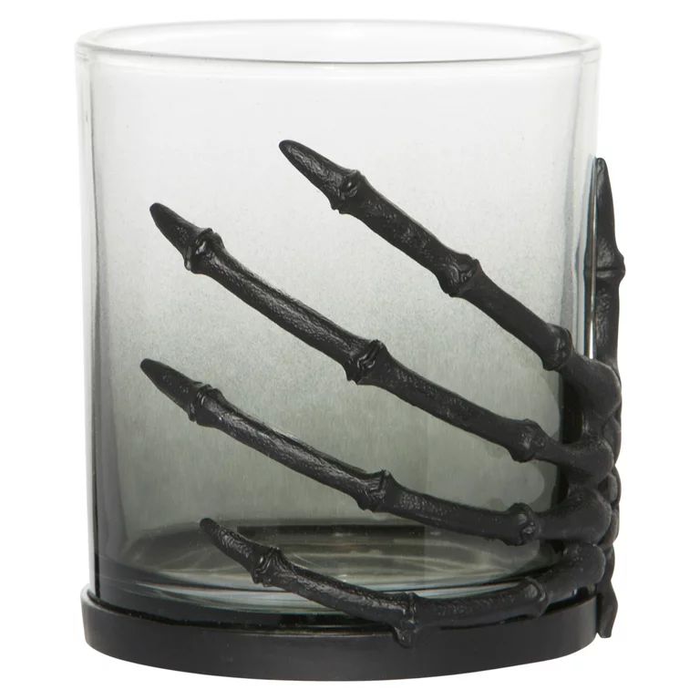 Way to Celebrate Skeleton Whiskey Glassware, 10 fl oz. Smoked Ombre Glass Black Hand | Walmart (US)
