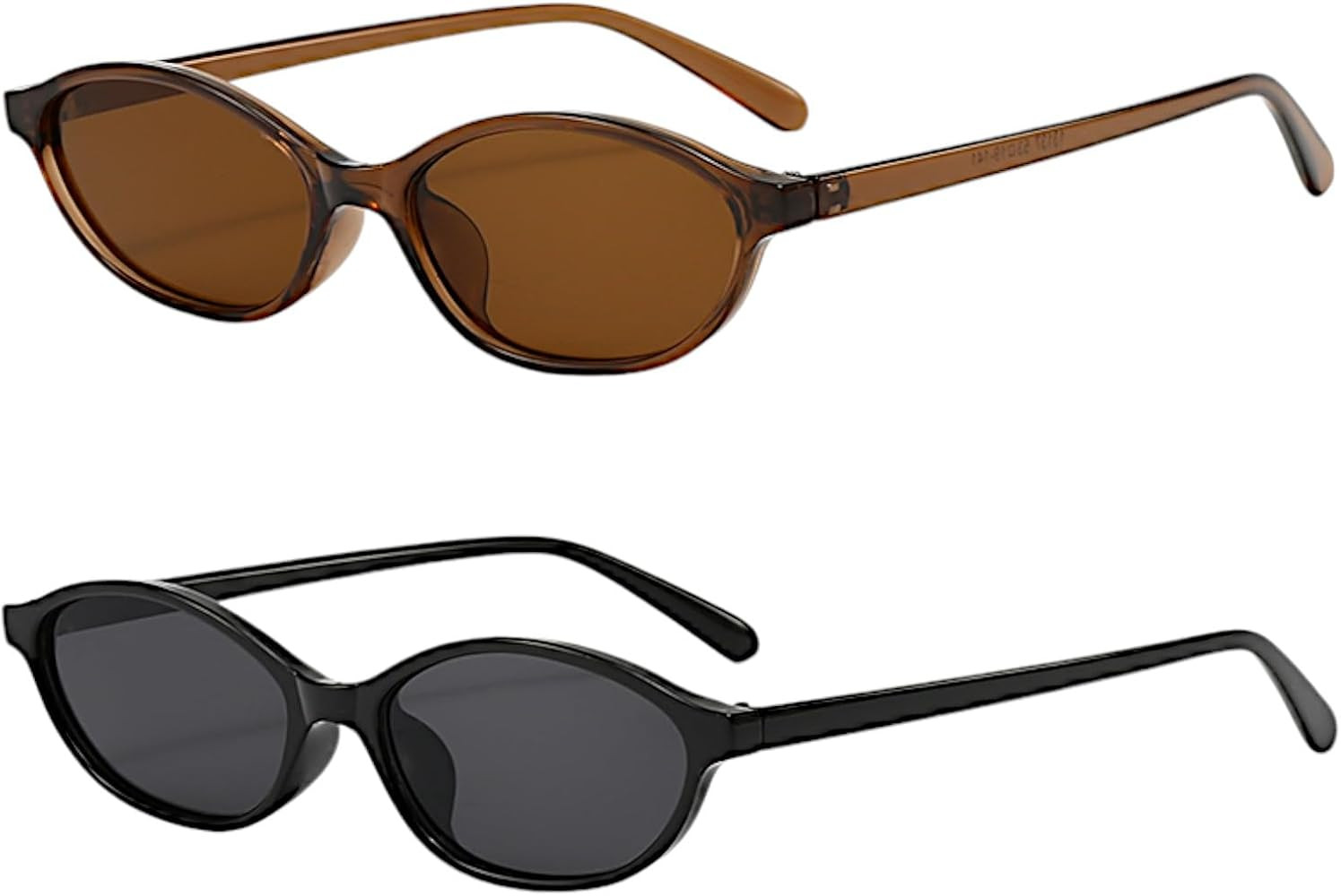 Retro Oval Sunglasses for Women Trendy Y2K Glasses Designer Narrow Shades Small Face 90s | Amazon (US)