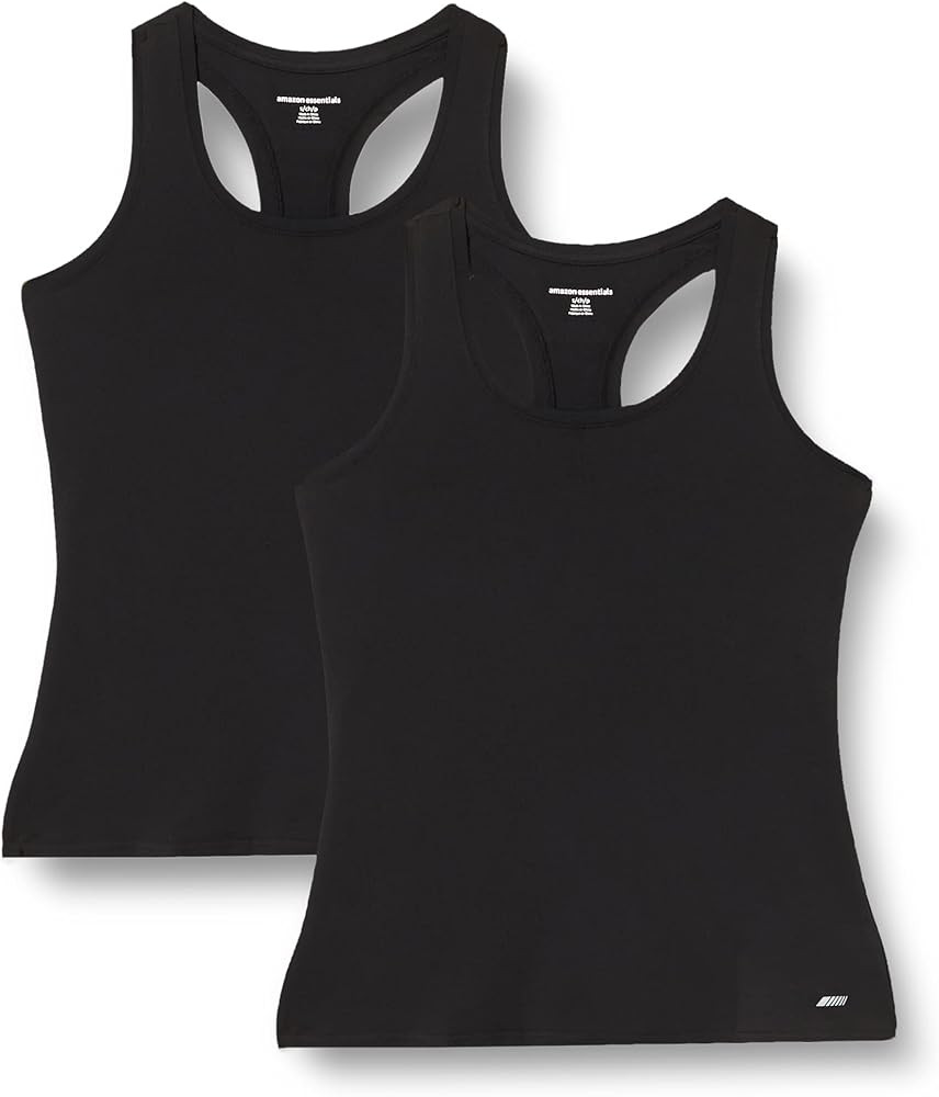 Amazon Essentials Women's Tech Stretch Racerback Tank Top (Available in Plus Size), Multipacks | Amazon (US)