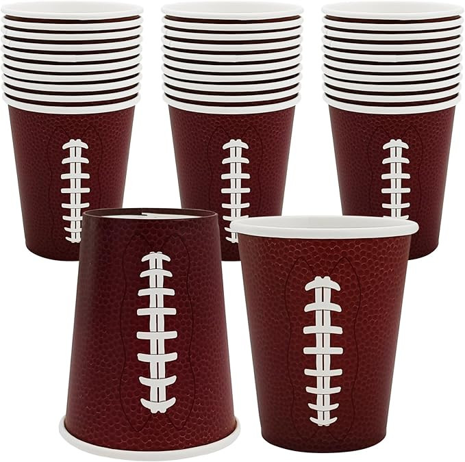 Football Beverage Cups - Game Day & Party Cups (30) With Football Design, Perfect for Birthdays &... | Amazon (US)