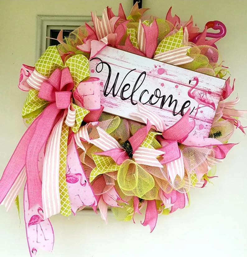Pink Flamingo Wreath | Etsy | Etsy (US)