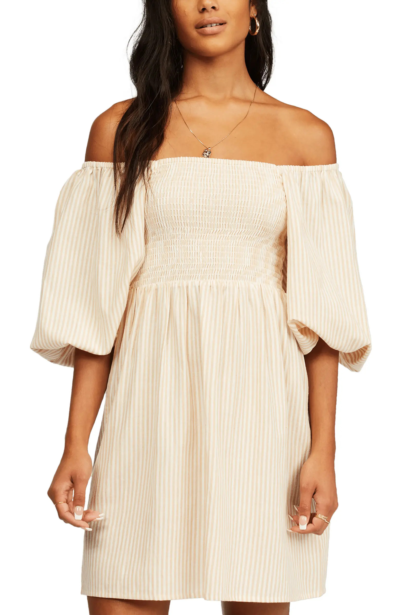 Paradise Days Puff Sleeve Minidress | Nordstrom