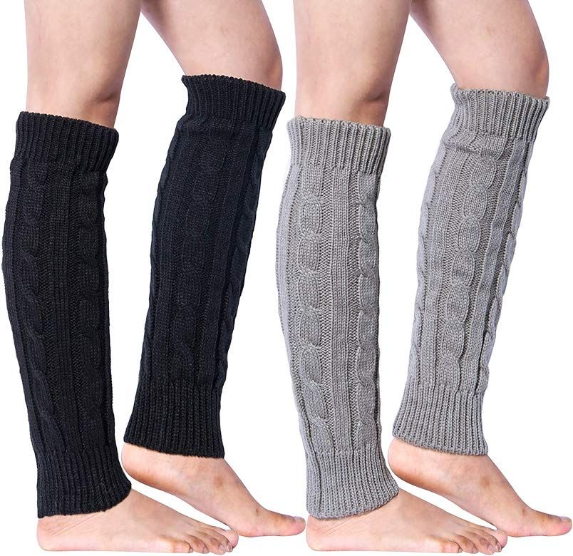 2 Pairs / 4 Pairs Women Knit Leg Warmers Winter Long Boot Cuffs Socks | Amazon (US)