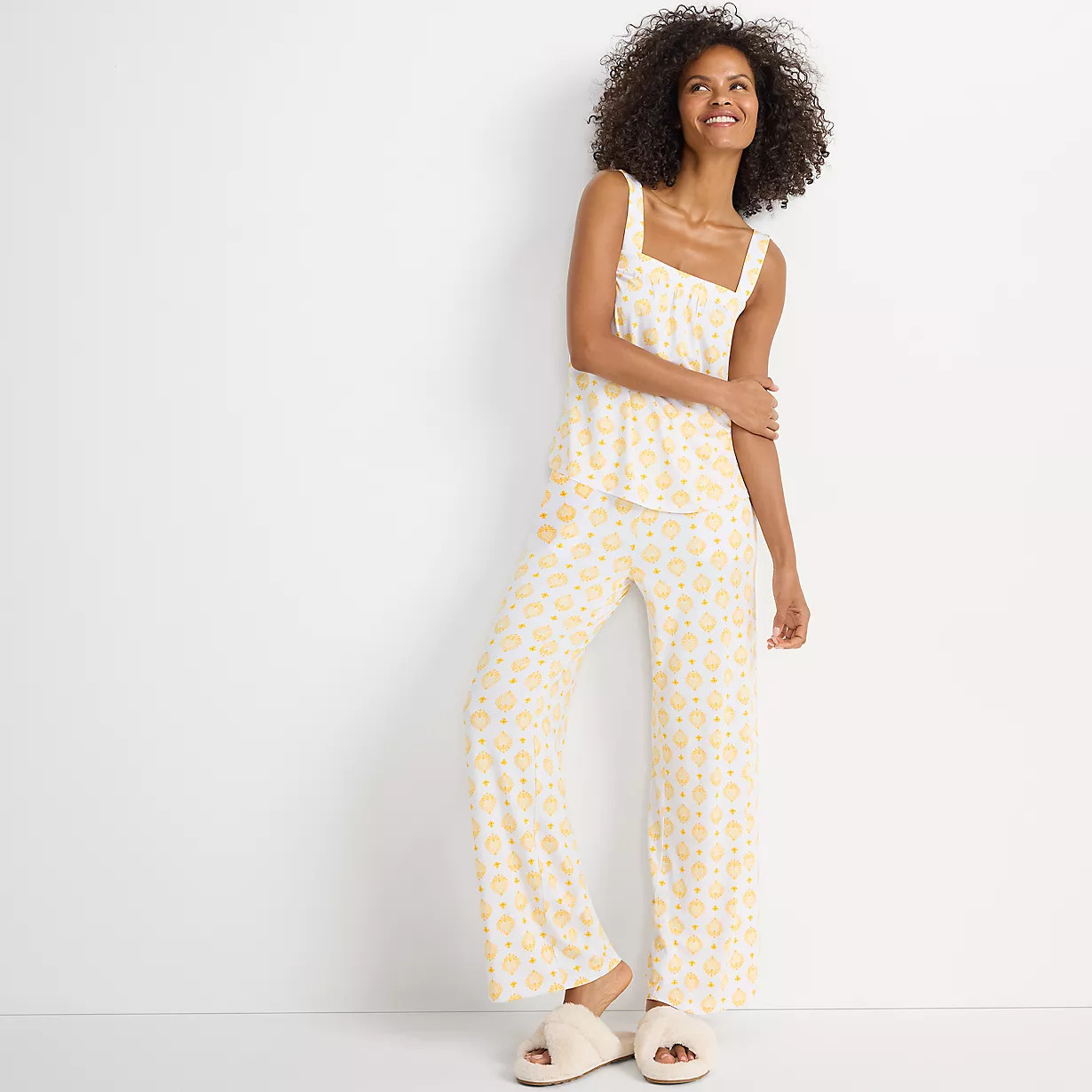 Women's Cooling 2 Piece Pajama Set - Sleeveless Square Neck Top and Pants | Lands' End (US)