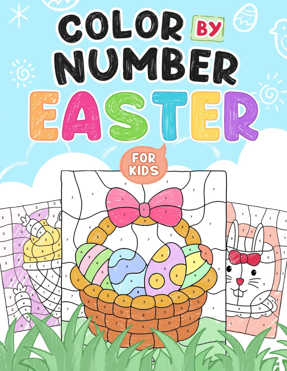 Easter: Color By Number Book for Kids Ages 4-8 with Cute Bunny, Basket Stuffers, Eggs, Spring Des... | Amazon (US)