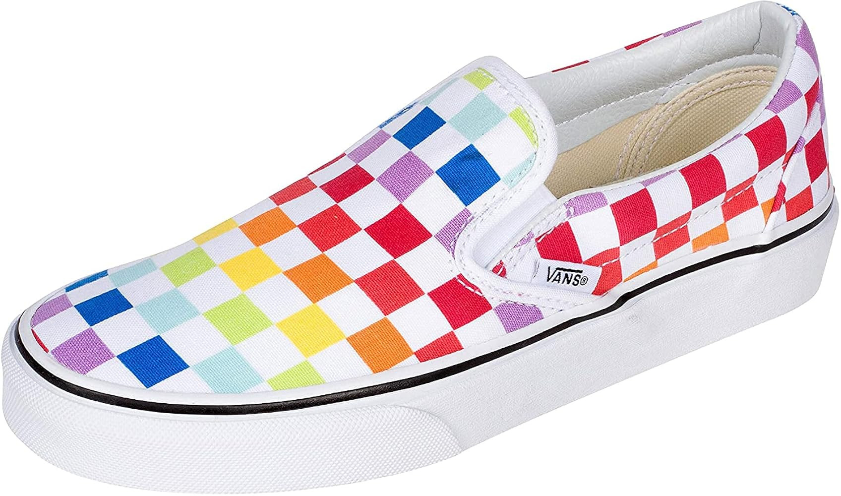 Vans Unisex Slip On Rainbow Chex Skate Shoe Sneaker | Amazon (US)