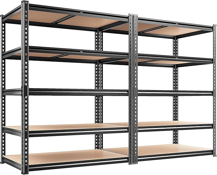 REIBII 2 Pack Garage Shelving, 2400LBS Each,Heavy Duty Storage Shelves     For Basement Pantry Wo... | Amazon (US)