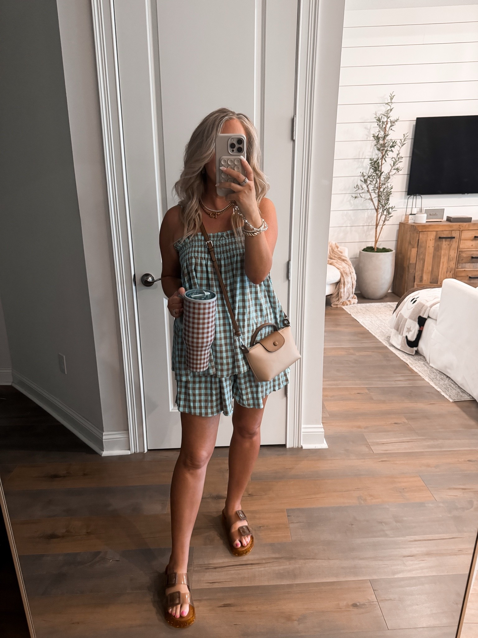 Amazon fashion Amazon finds plaid two piece set size medium everyday outfit, early fall transition outfit
