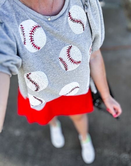 Baseball mom outfit, sequin baseball top, red skort 

#LTKFindsUnder50 #LTKStyleTip #LTKFindsUnder100