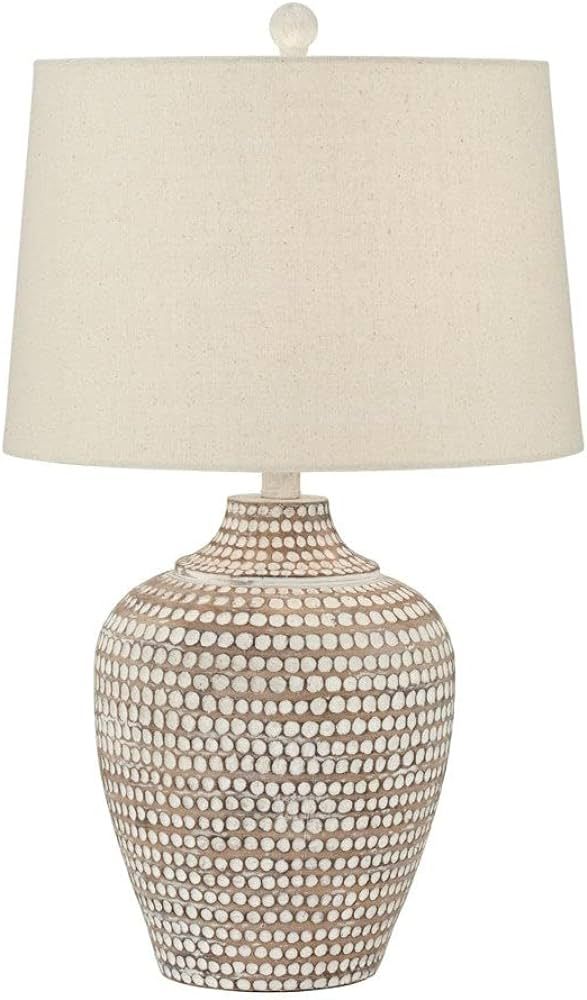 Alese Textured Dot Jug Table Lamp, Neutral Earth Finish, Cast Resin Construction, Oatmeal Linen R... | Amazon (US)