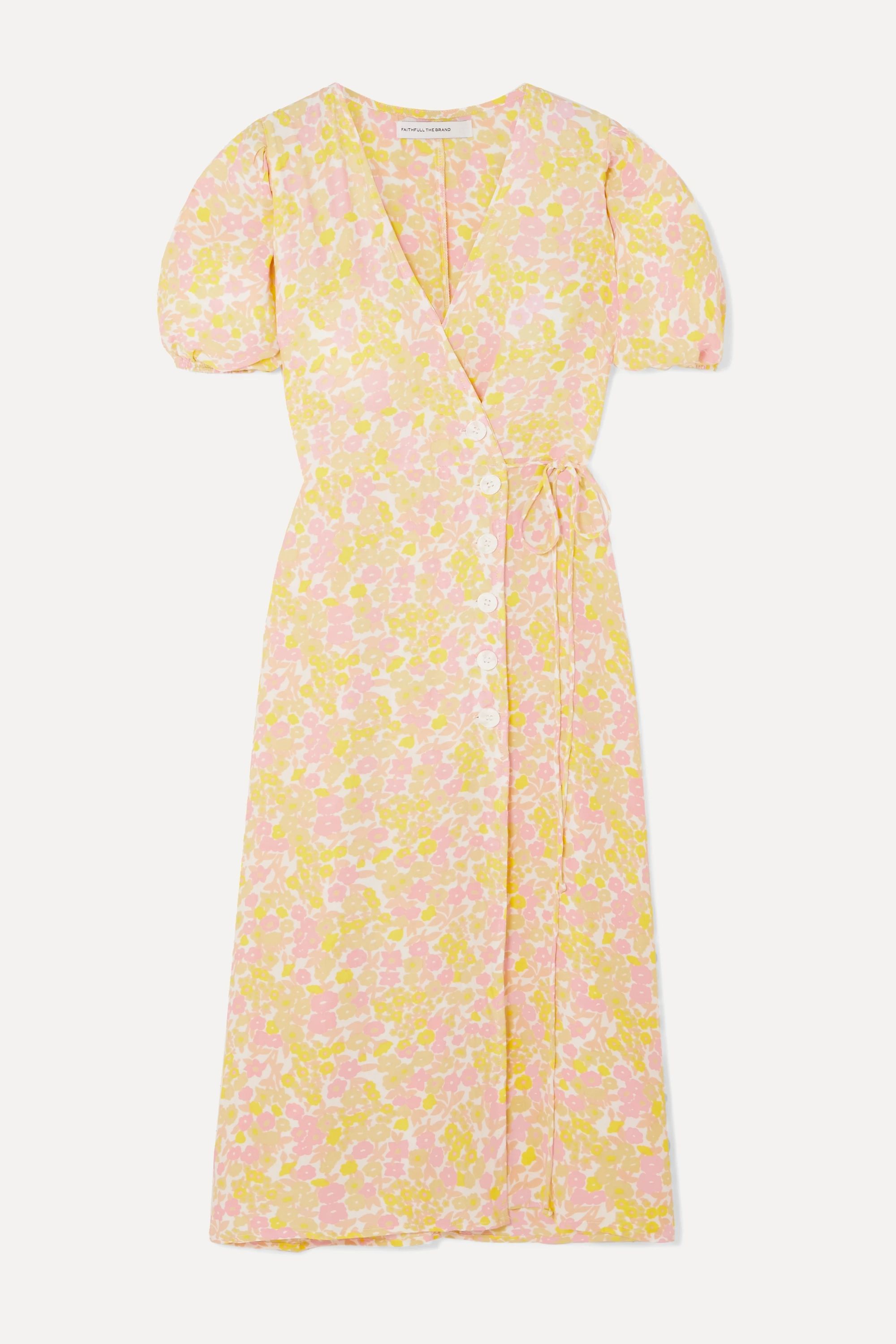 Fran floral-print crepe midi wrap dress | NET-A-PORTER (US)