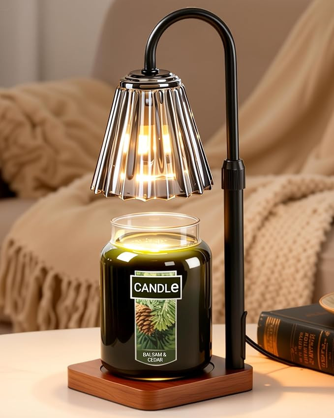 Marycele Black Candle Warmer Lamp with Timer Dimmer Adjustable Height for Yankee Candles, Valenti... | Amazon (US)