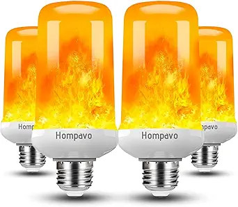 Hompavo 【Upgraded】 LED Flame Light Bulbs, 4 Modes Flickering Light Bulbs with Upside Down Eff... | Amazon (US)