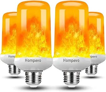Hompavo 【Upgraded】 LED Flame Light Bulbs, 4 Modes Flickering Light Bulbs with Upside Down Eff... | Amazon (US)