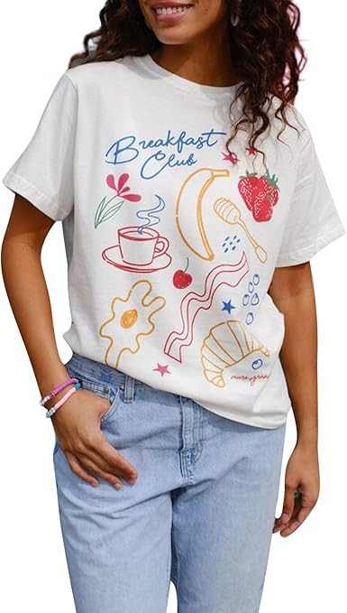 Women Y2k Graphic Baby Tee Vintage Short Sleeve T-Shirt Casual Aesthetic Crop Top E Girls Going T... | Amazon (US)