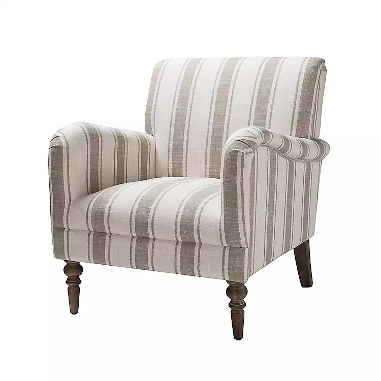 Tan Striped Quentin Armchair | Kirklands Home | Kirklands