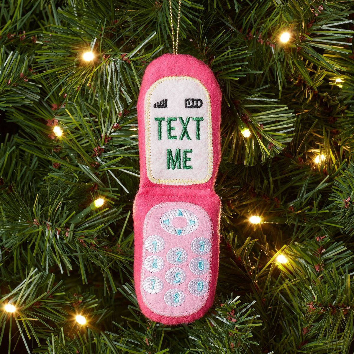 Fabric 'Text Me' Cell Phone Christmas Tree Ornament Pink - Wondershop™ | Target